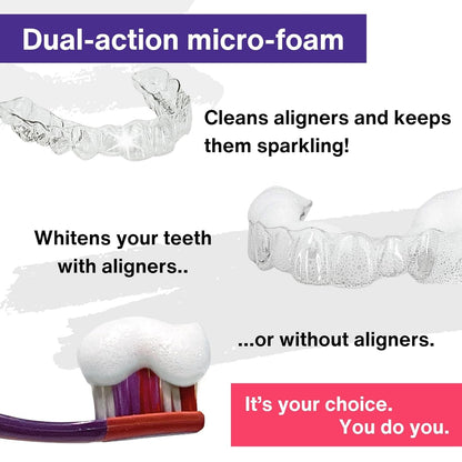Effective 2-in-1 Aligner Cleaner and Teeth Whitening Foam