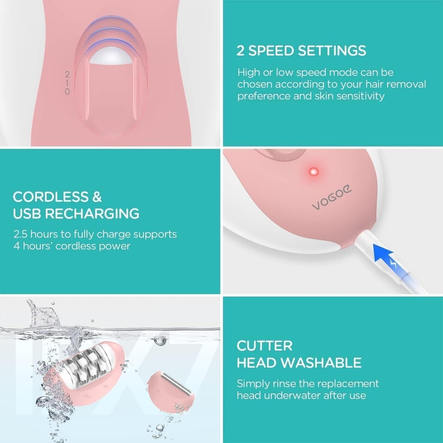 Portable 4-In-1 Hair Remover for Women