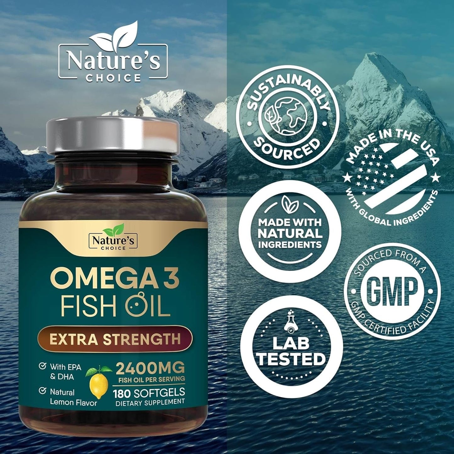 Premium Omega 3 Fish Oil Supplements for Heart Health