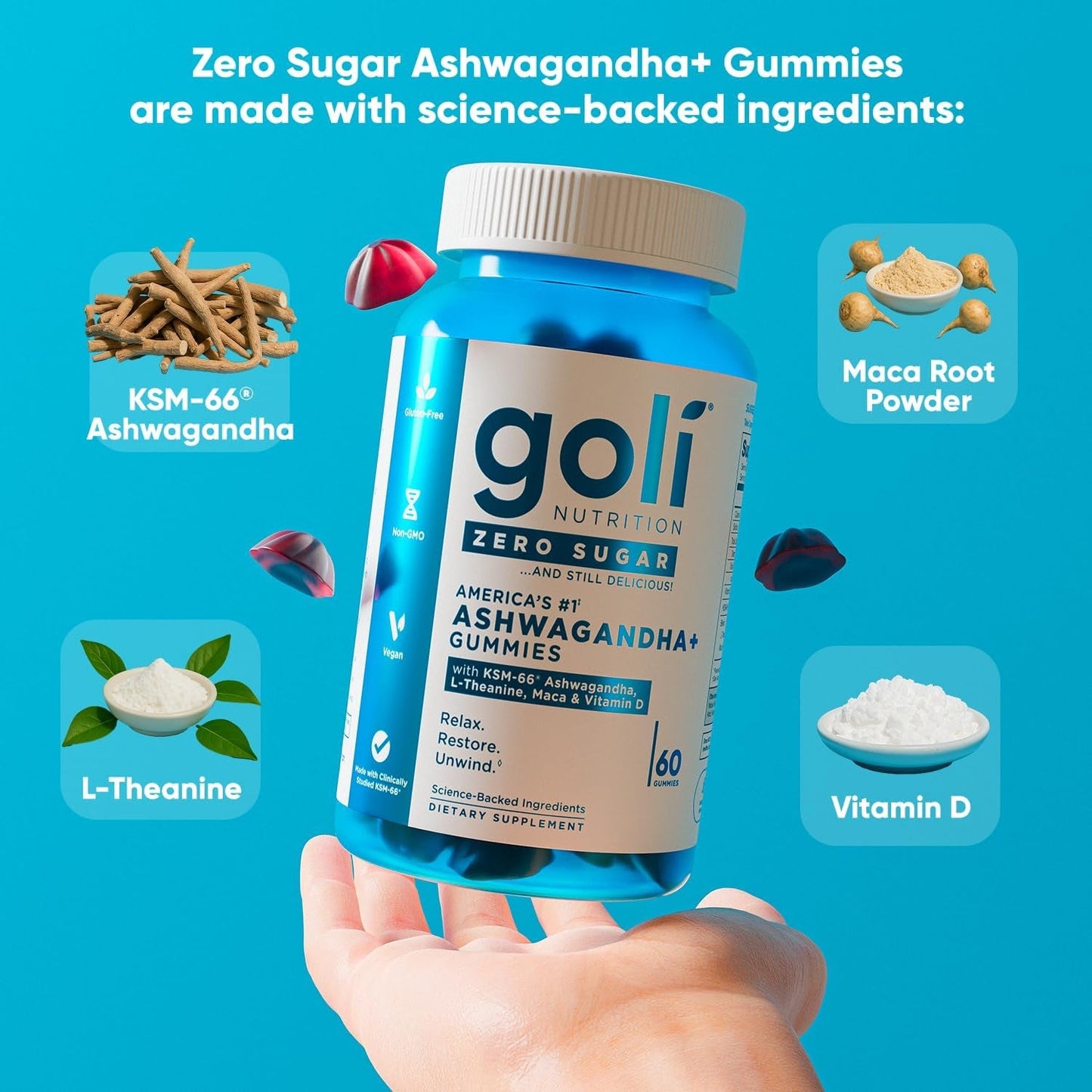 Sugar Free Ashwagandha Gummies for Stress Relief