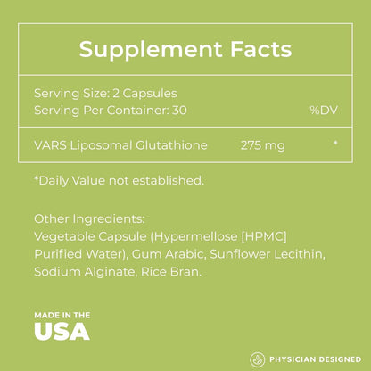 Powerful Glutathione Supplement Capsules 60 Count