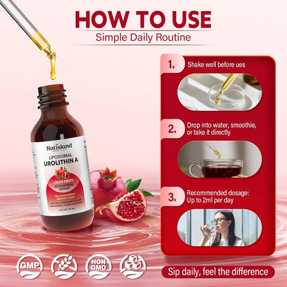 Powerful Anti Aging Liposomal Urolithin A Liquid Drops