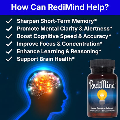 Brain Boost Supplement 30 Capsules - Improved Focus & Clarity