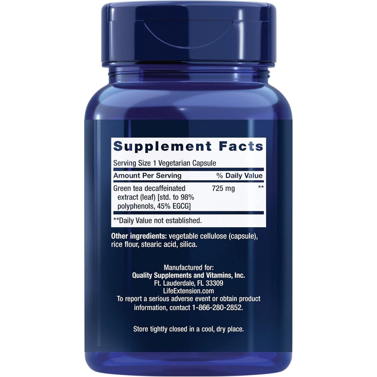 Powerful Decaf Green Tea Supplement - 100 Capsules