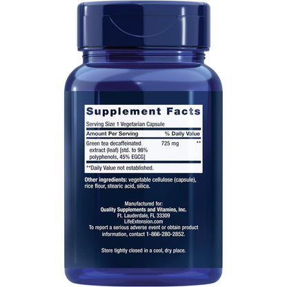 Powerful Decaf Green Tea Supplement - 100 Capsules