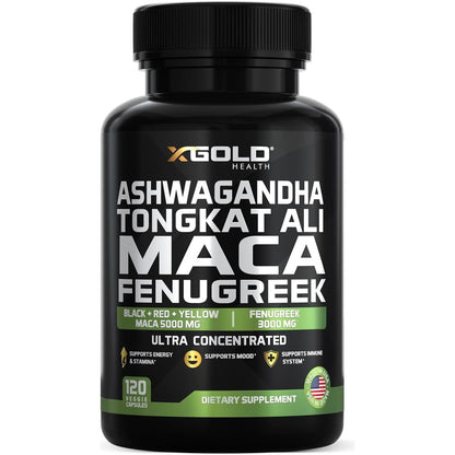 Natural Energy Booster Supplement for Men - 120 Capsules - Mycosmeticslondon