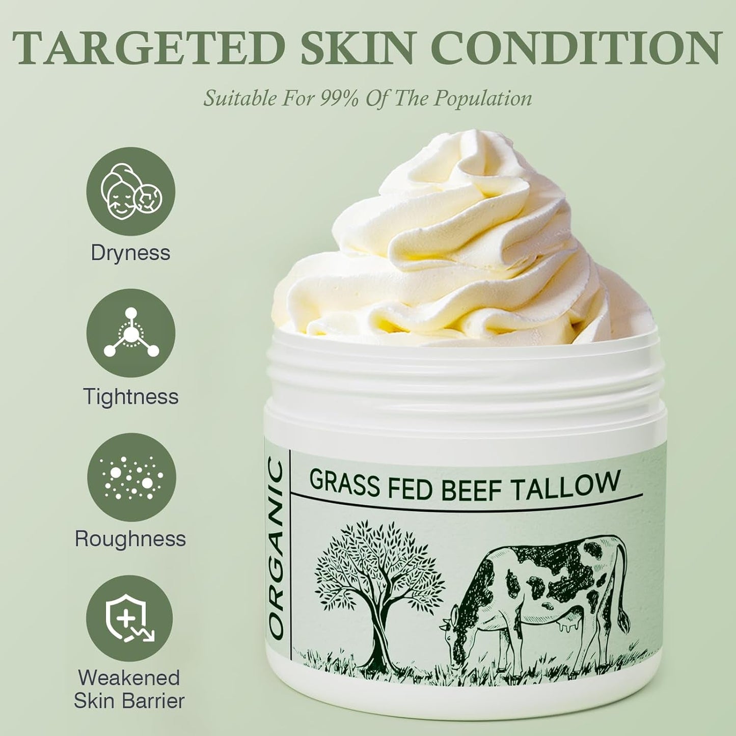 Natural Beef Tallow Moisturizer for Dry Skin