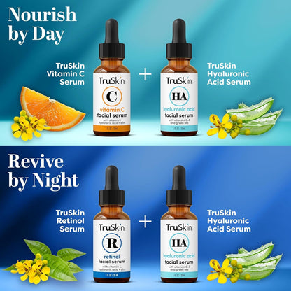 Natural Face Serum Set - 3 Pack, Anti Aging & Moisturizing