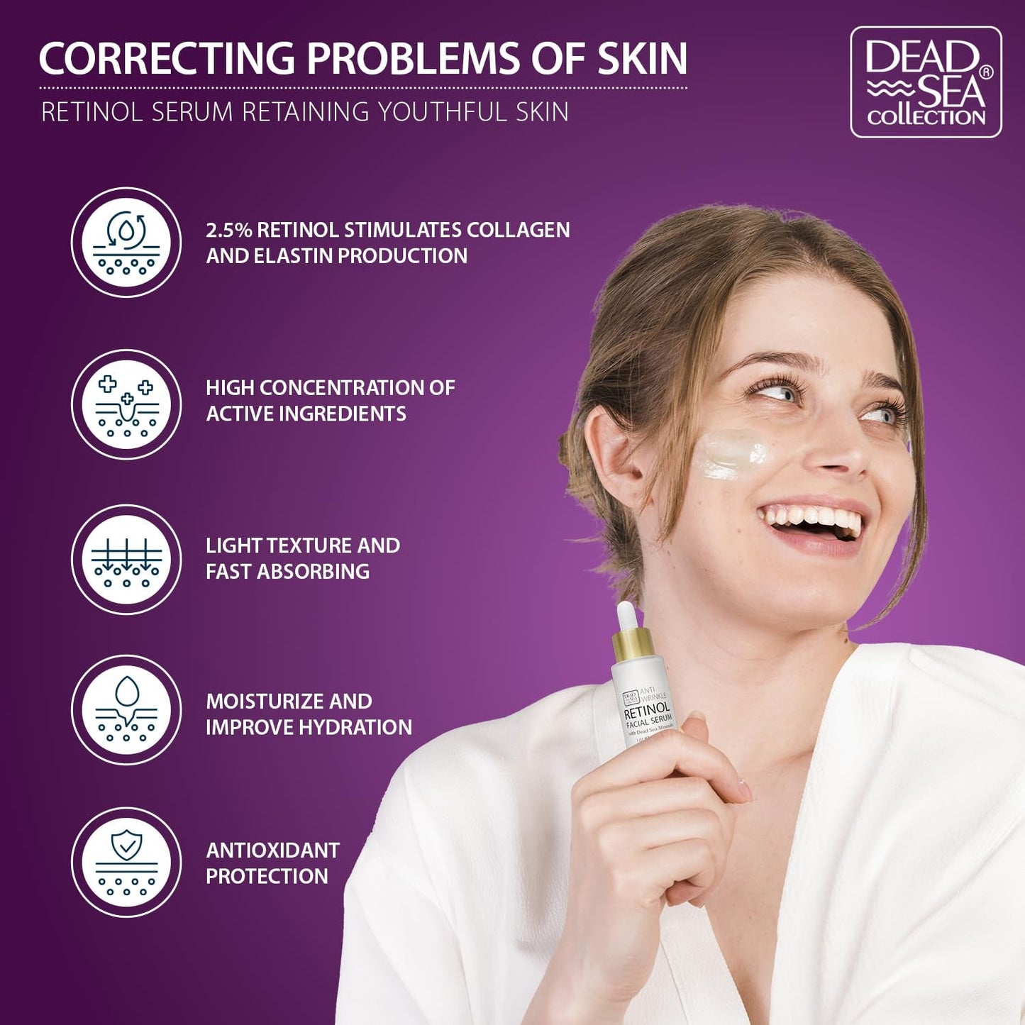 Anti Aging Face Serum Retinol 2.5% for Wrinkle Reduction