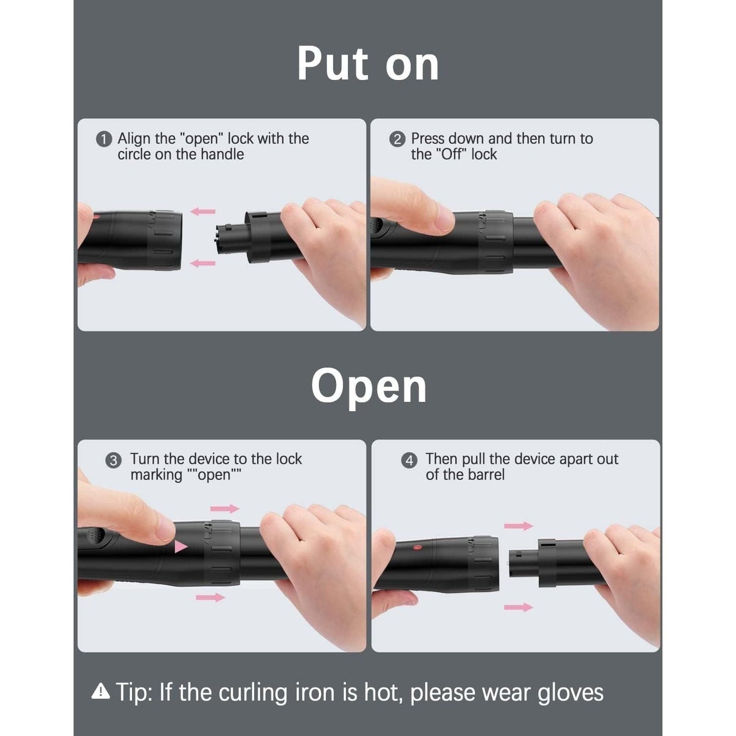 Premium 6-in-1 Ceramic Curling Iron Set
