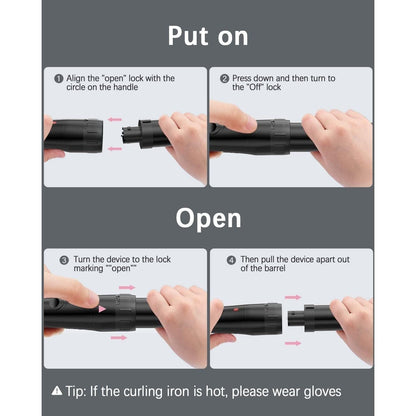 Premium 6-in-1 Ceramic Curling Iron Set