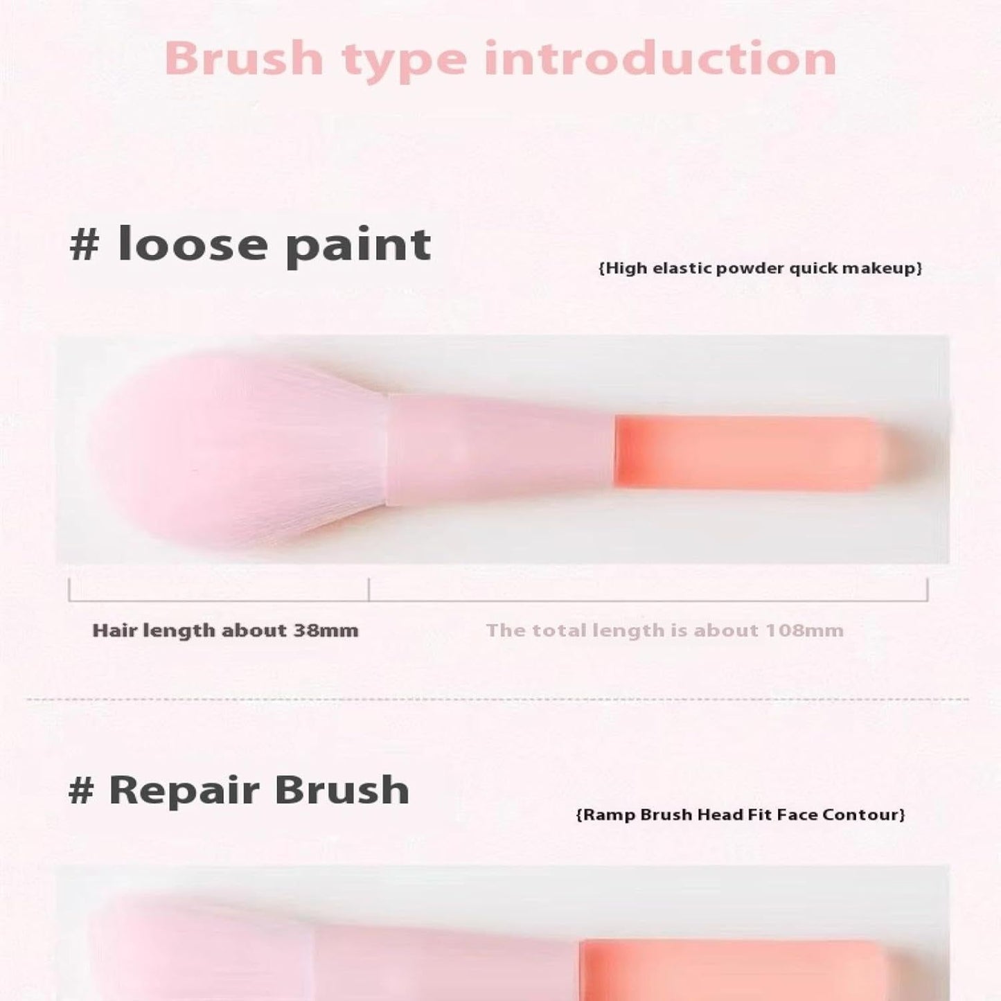Travel Pink Makeup Brush Kit
