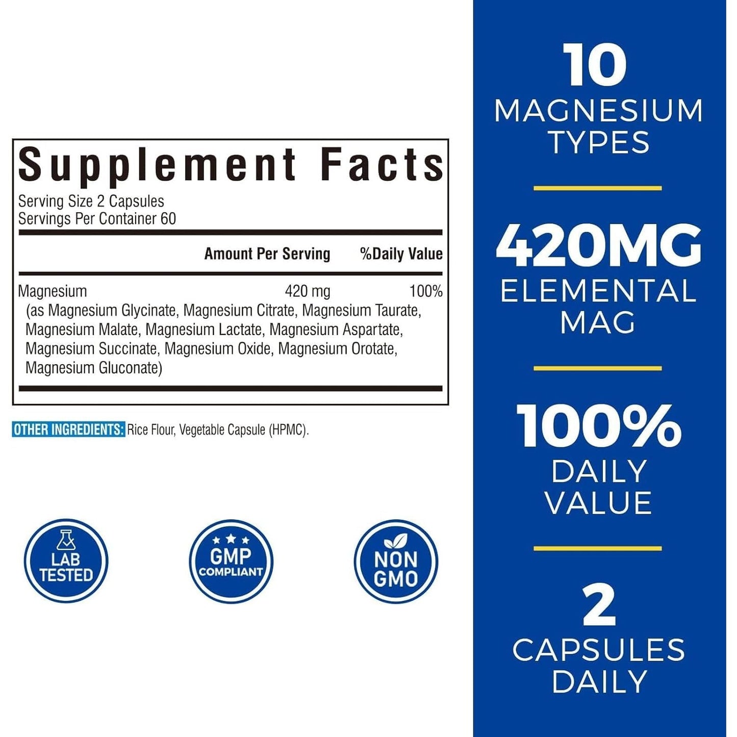 Best Magnesium Supplement 120 Capsules - Sleep Aid