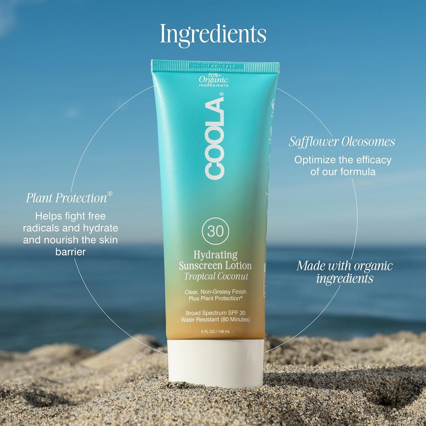 Natural Moisturizing Sunscreen Lotion SPF 30 Coconut Scent