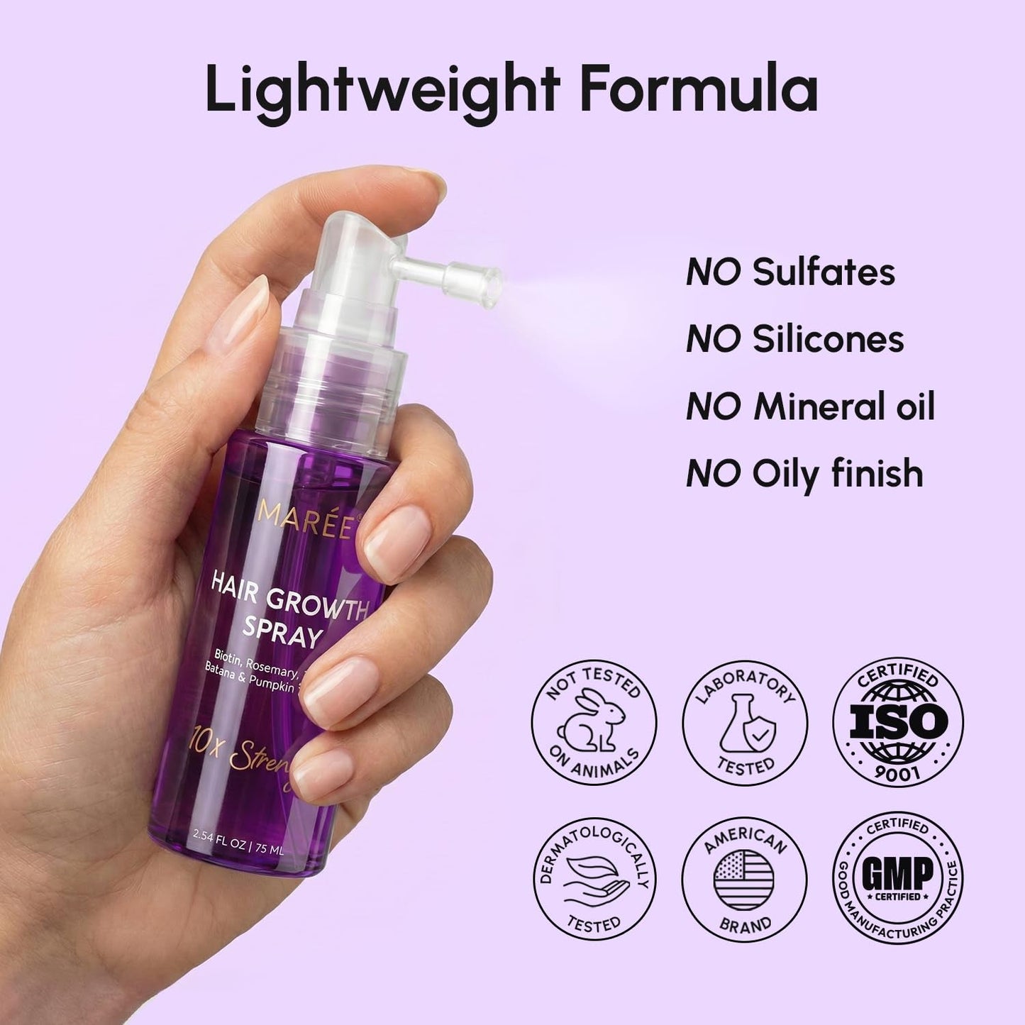 Natural Hair Regrowth Spray for Thinning Hair