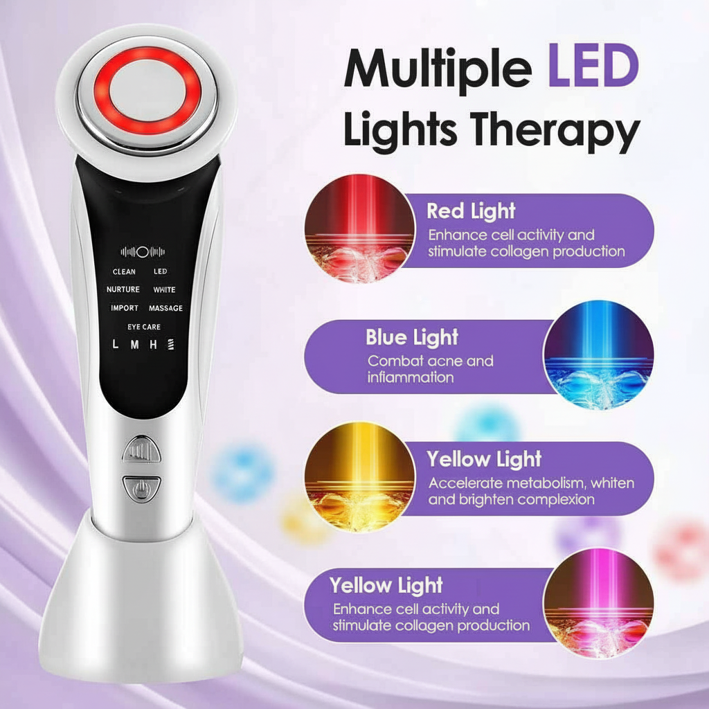 7-in-1 LED Facial EMS Lifting & Vibration Massager
