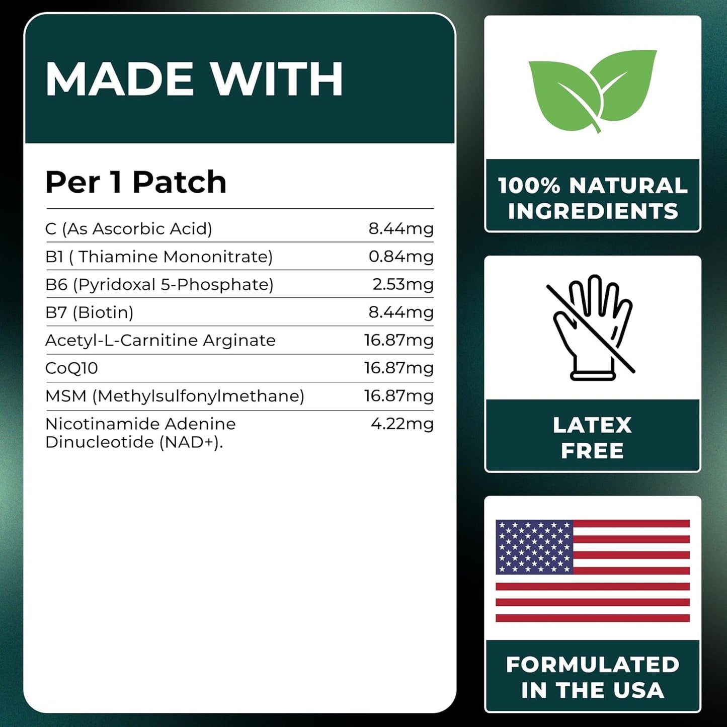 Natural Energy Patches - 60 Count, Easy Use Booster