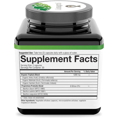Probiotic Supplement - 60 Capsules, 6 Billion CFU for Gut Health