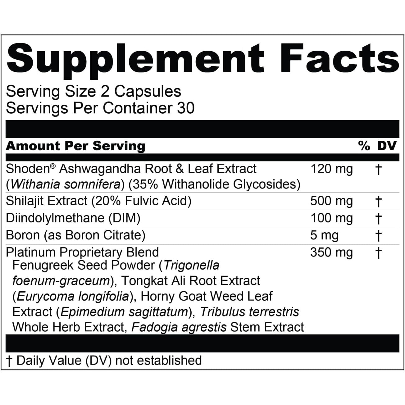 Premium Testosterone Booster 60 Capsules - Men's Energy Supplement