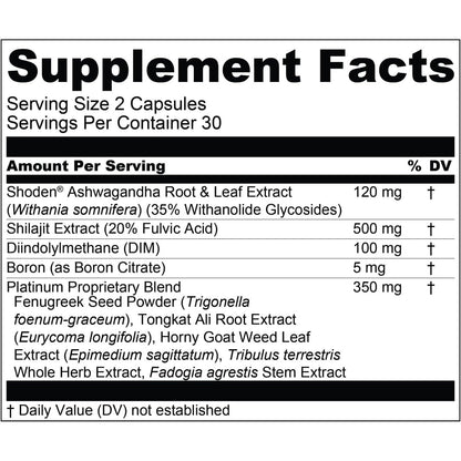 Premium Testosterone Booster 60 Capsules - Men's Energy Supplement