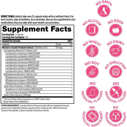 Women's Probiotic Supplement 20B CFU 30 Count