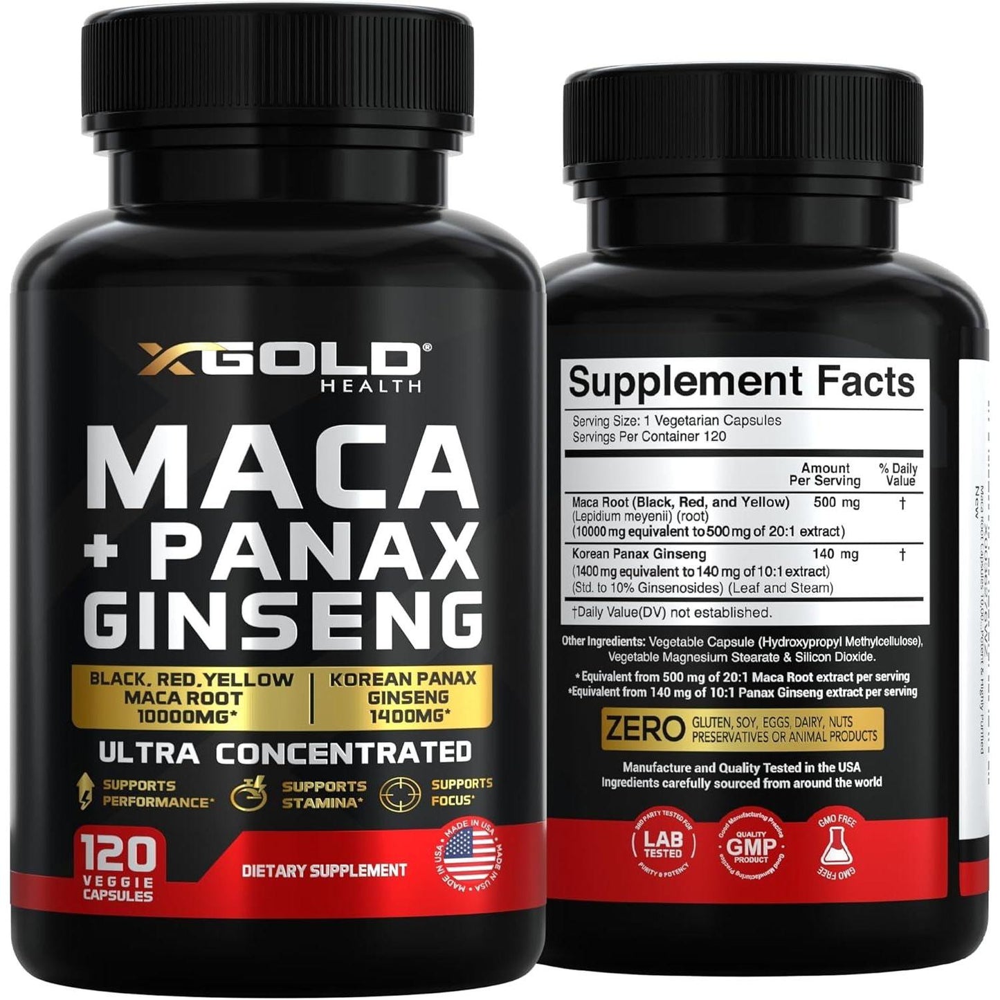 Natural Energy Boost Capsules with Maca and Ginseng