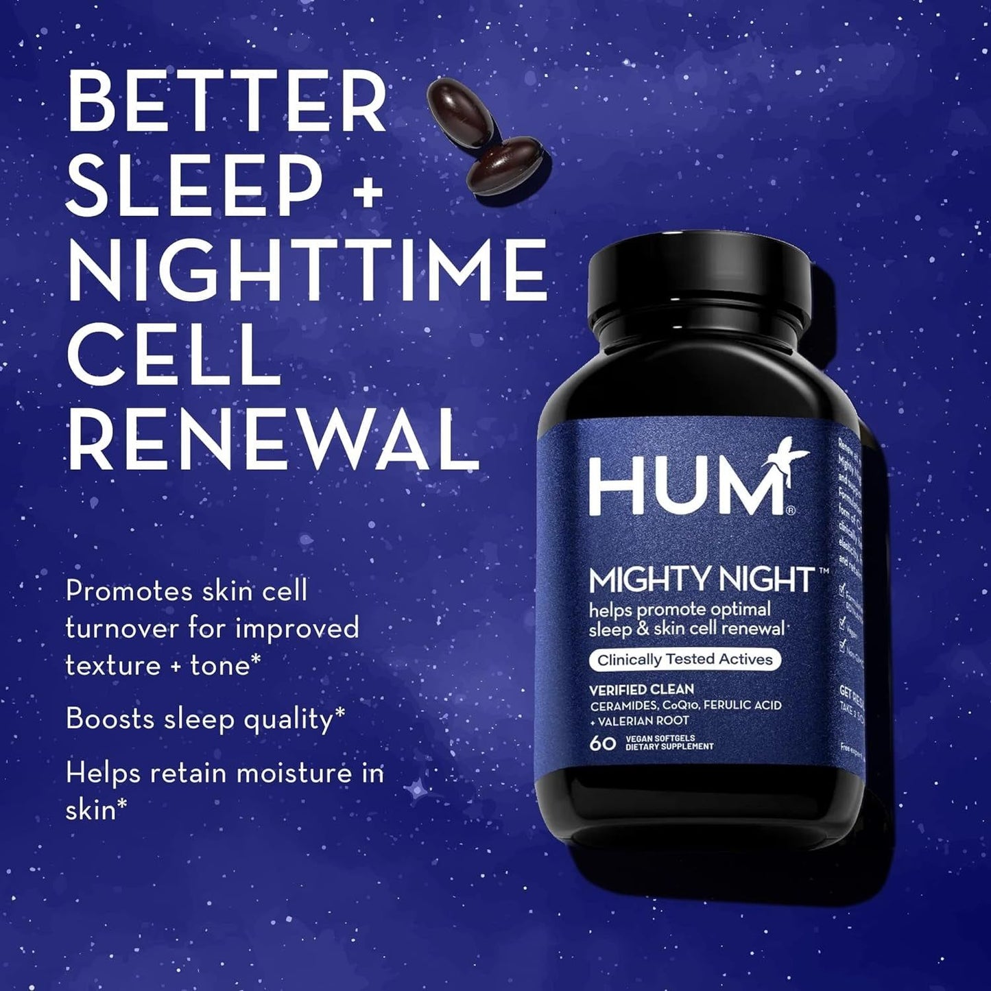 Natural Nighttime Sleep Aid Softgels for Skin Renewal
