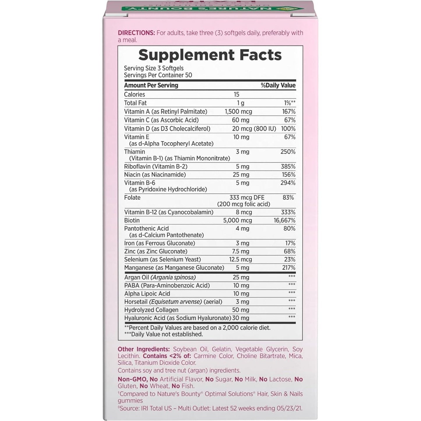 Premium Hair Skin Nails Vitamins with Biotin