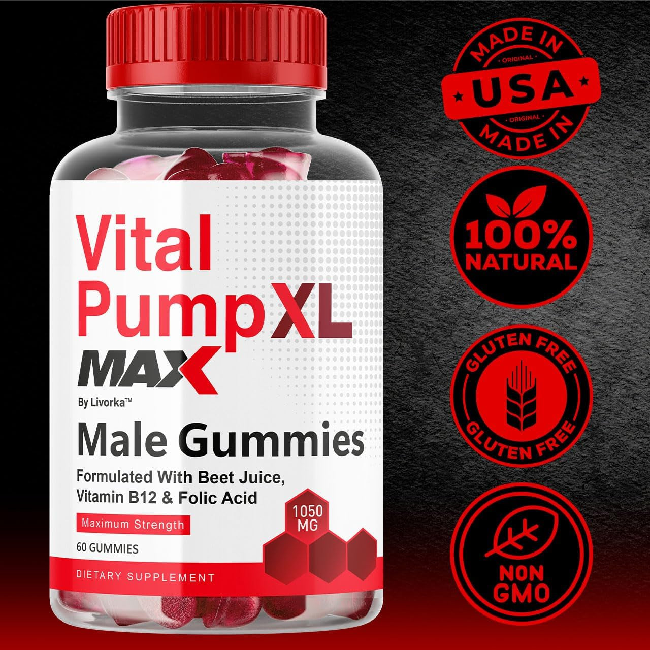 Men's Energy Boost Gummies - 60 Count