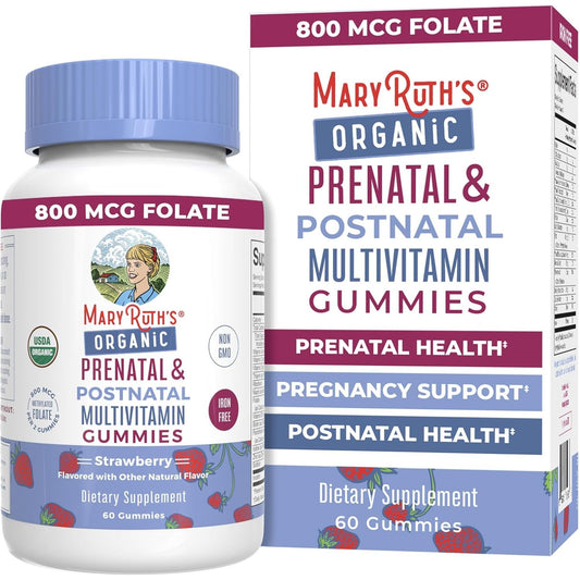 Natural Prenatal Postnatal Gummy Vitamins with Folic Acid - Mycosmeticslondon