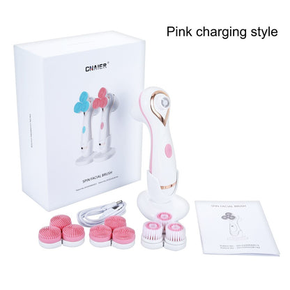 Rechargeable Facial Cleaning Brush Set with 3 Interchangeable Heads
