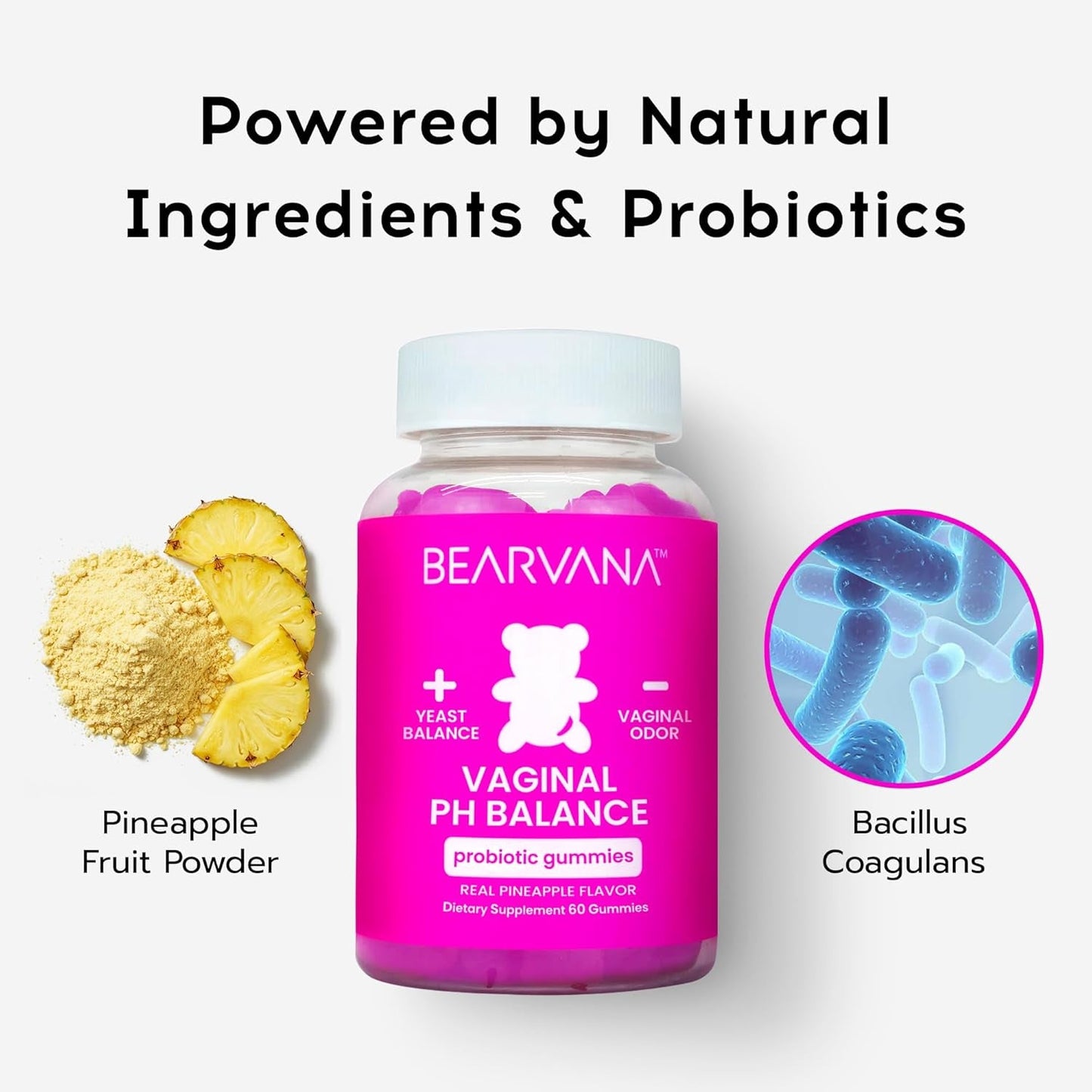 Natural Probiotic Gummies for Women's Health, 60 Count