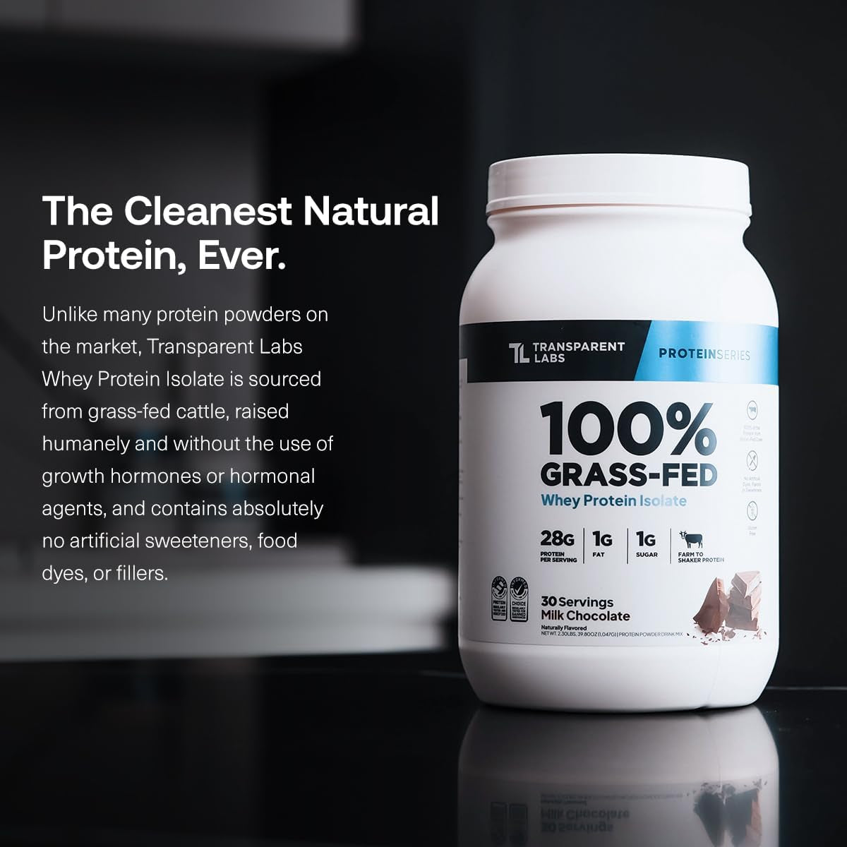 Pure Whey Protein Powder 30 Servings Milk Chocolate Flavor