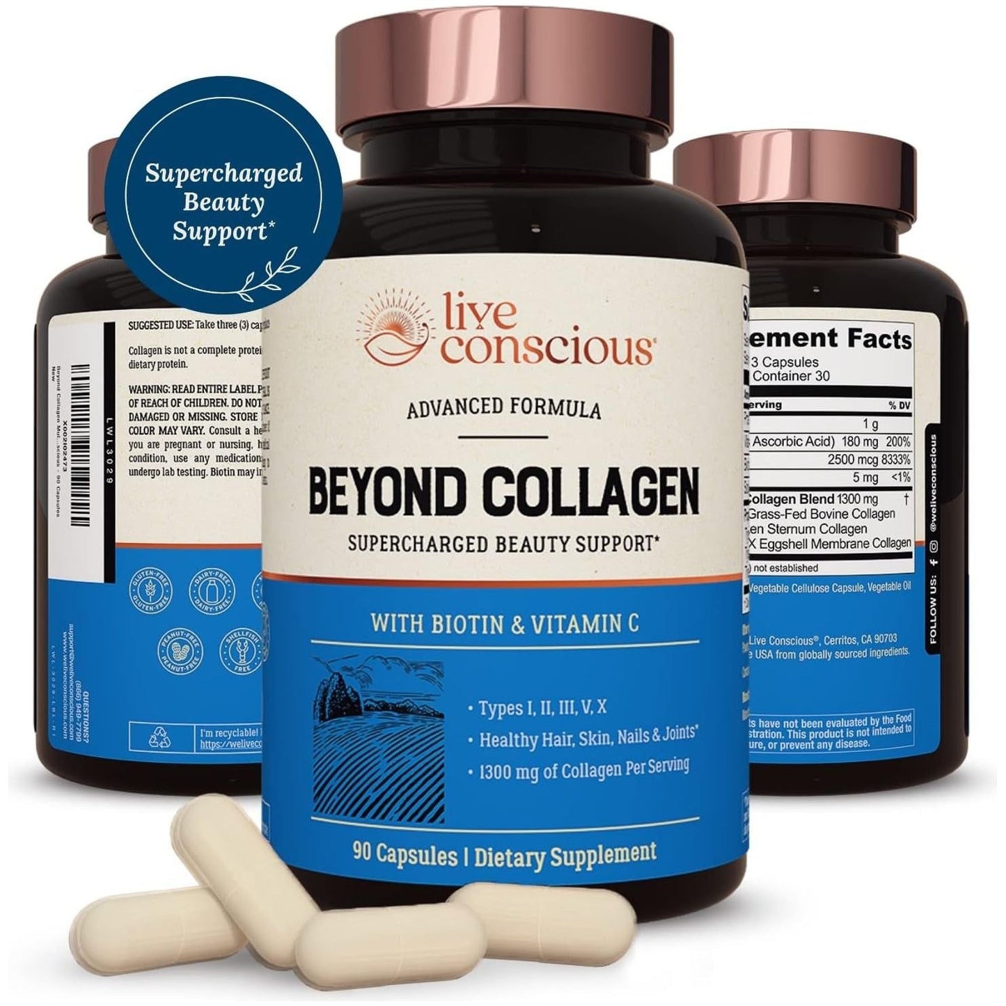 Natural Collagen Beauty Supplement for Skin, Hair, Nails - Mycosmeticslondon