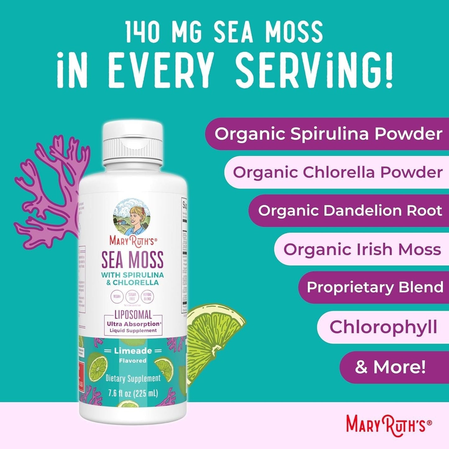 Natural Sea Moss Liquid Supplement with Green Superfoods