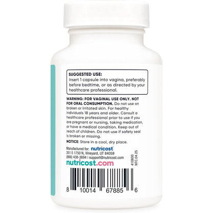 Natural Vaginal Health Suppositories 60 Count 600mg