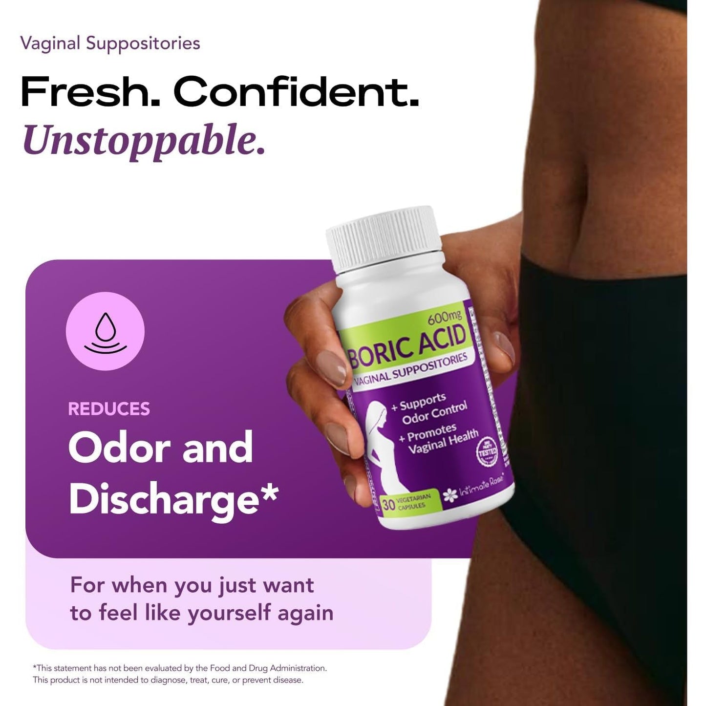 Natural Vaginal Suppositories for pH Balance and Odor Relief