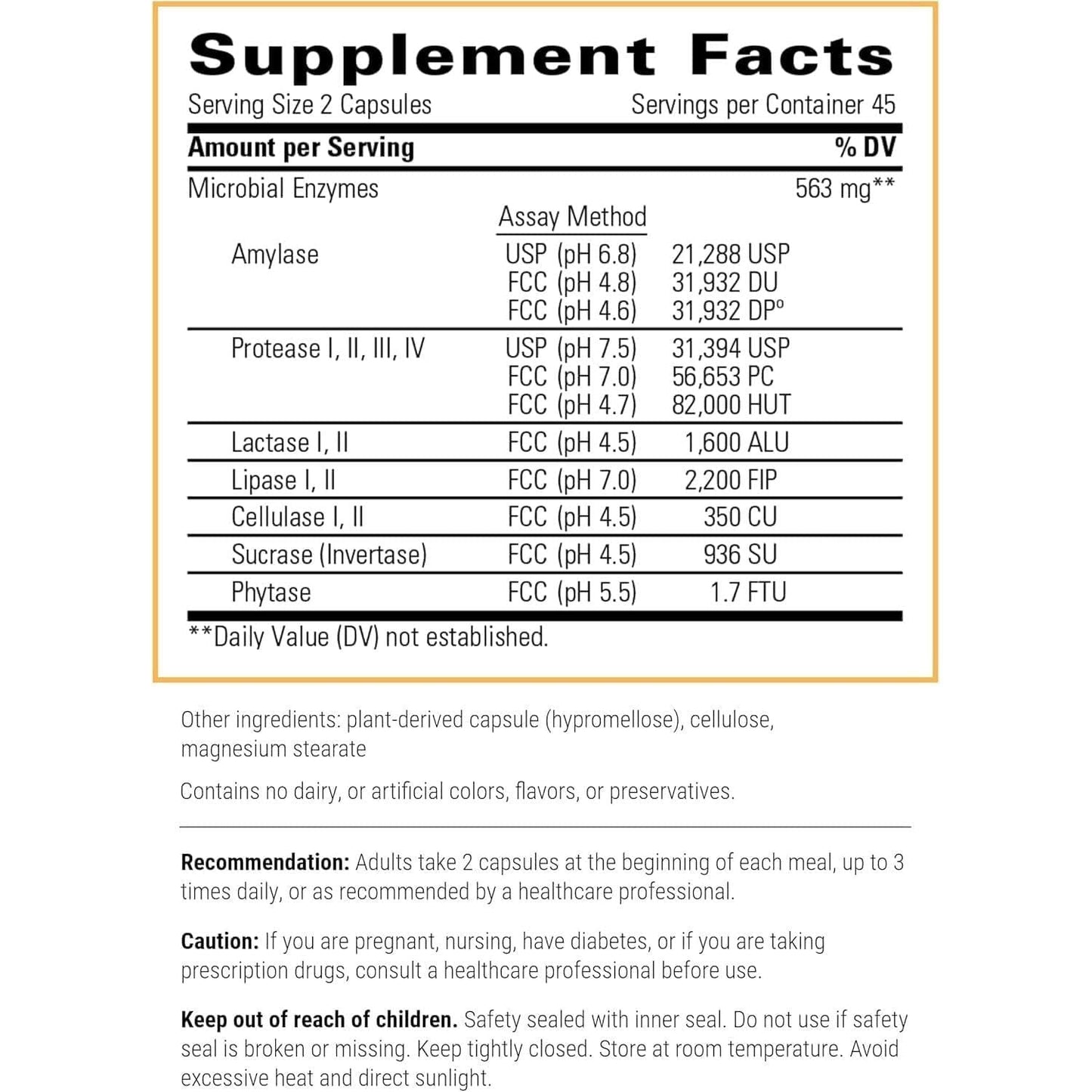 Natural Plant-Based Digestive Enzyme Supplements
