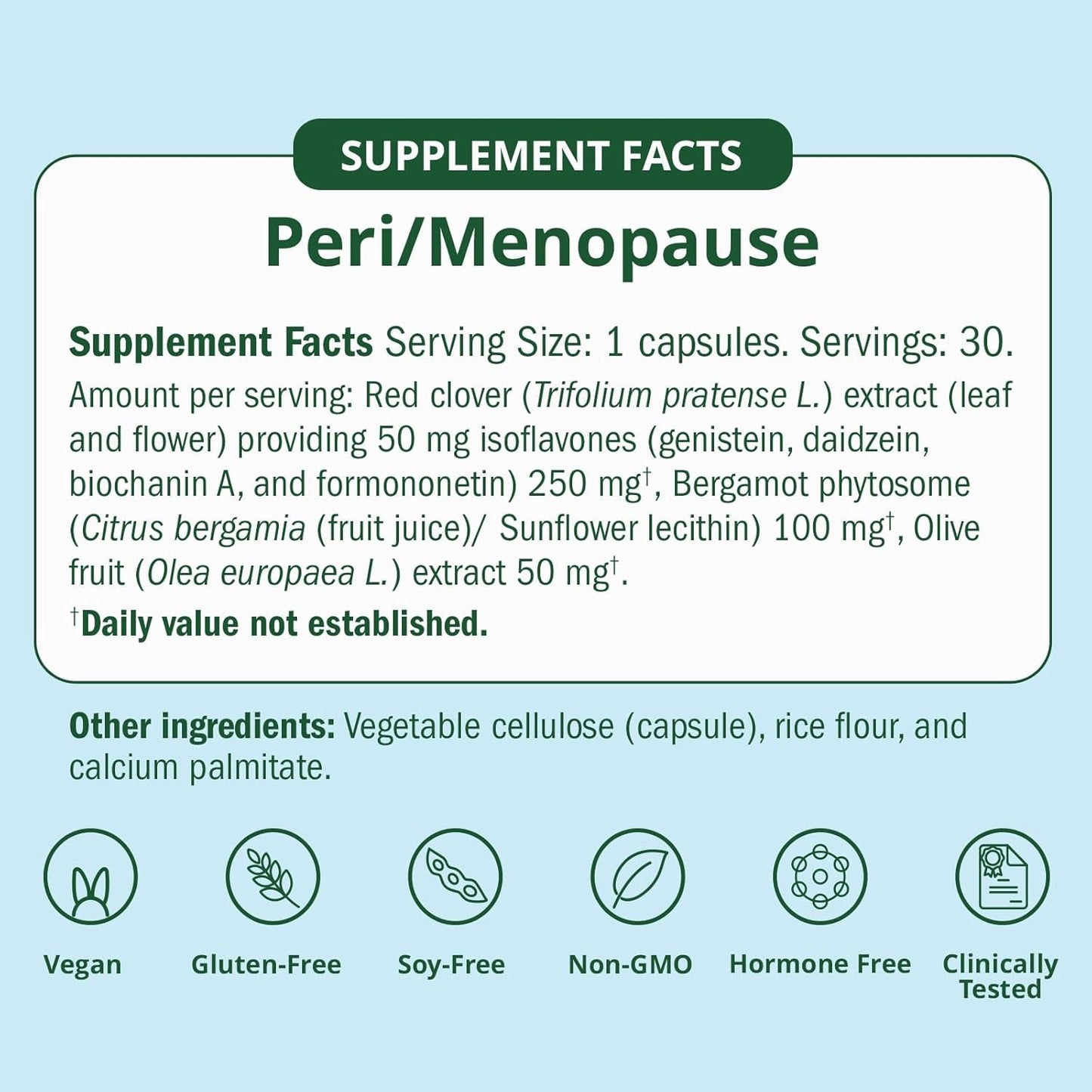 Menopause Relief Supplements - 30 Capsules Natural Support