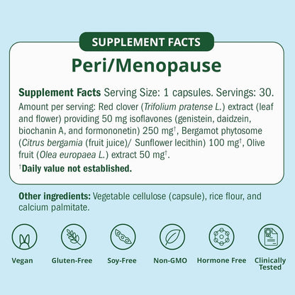 Menopause Relief Supplements - 30 Capsules Natural Support