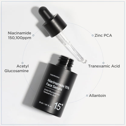 TOSOWOONG Pure Niacinamide Serum 30ml - Minimized Pores and Balanced Skin Tone