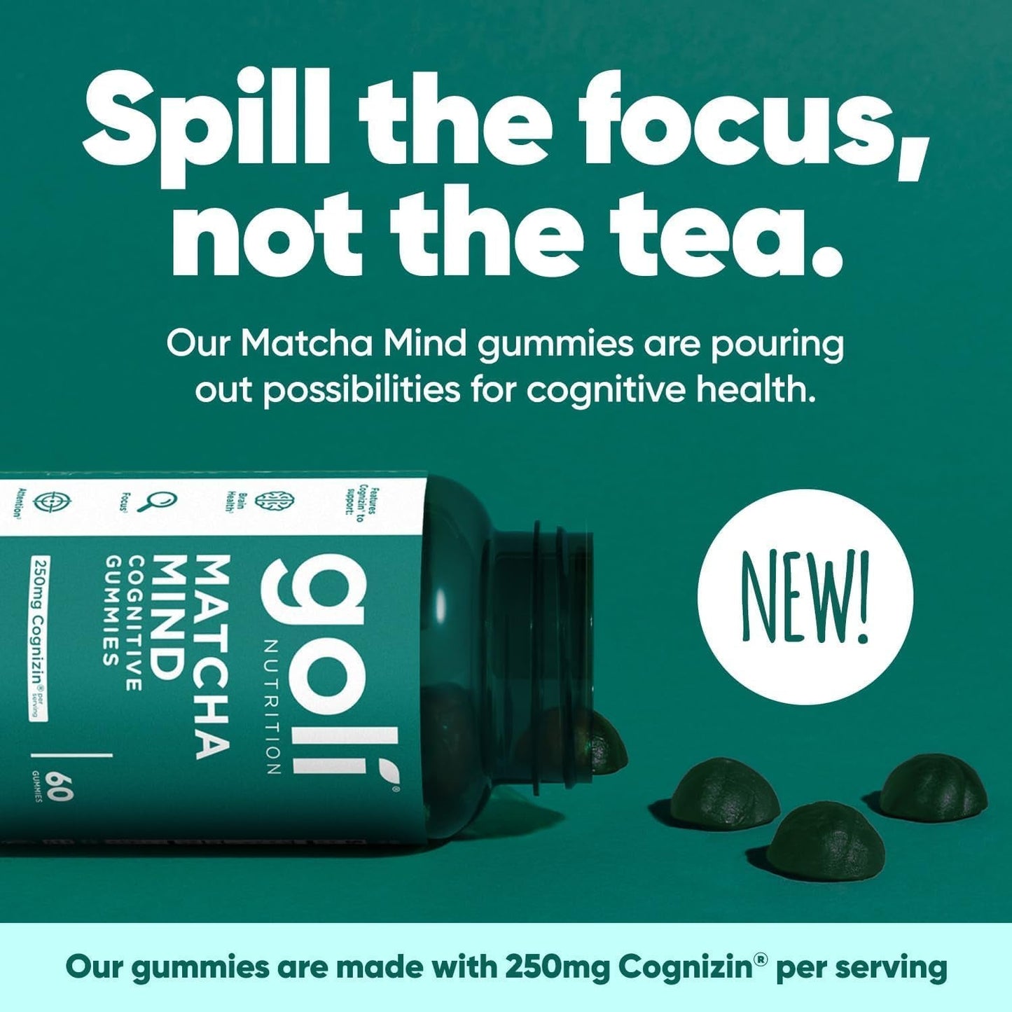 Brain Boosting Matcha Focus Gummies - 60 Count