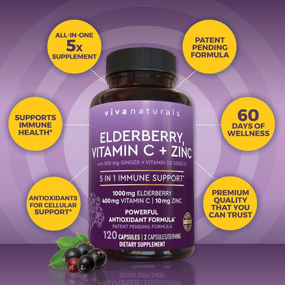 Natural Immune Booster with Vitamin C and Zinc Capsules