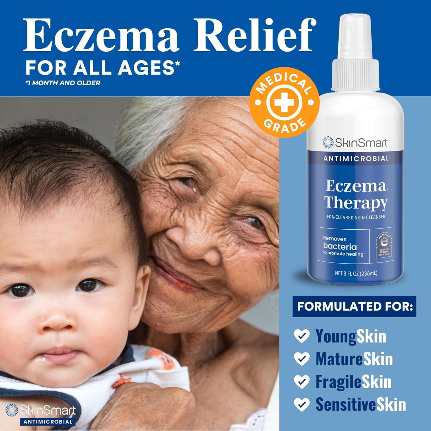 Gentle Eczema Relief Cream 236ml Calms Dry Skin