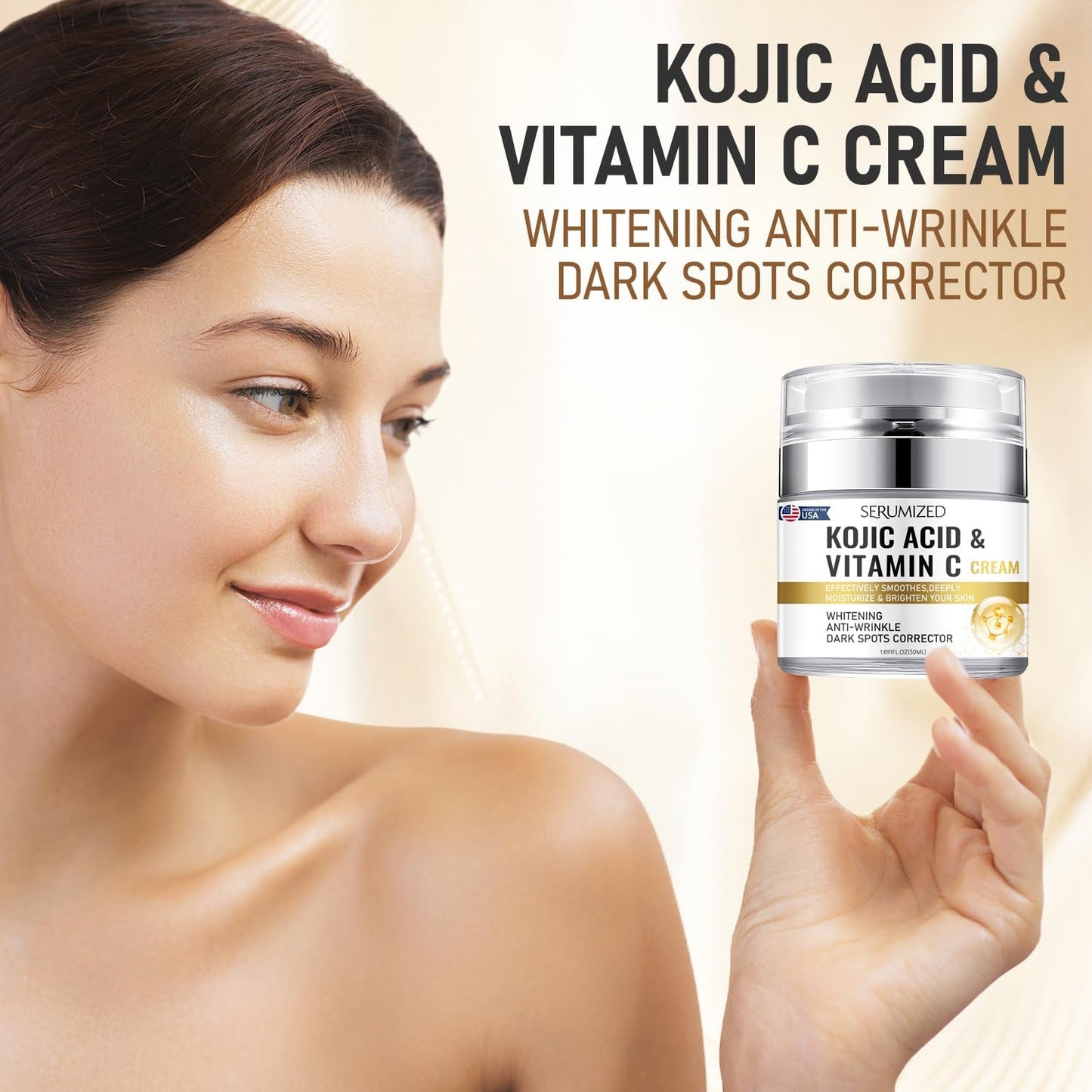 Natural Brightening Moisturizer Cream with Kojic Acid