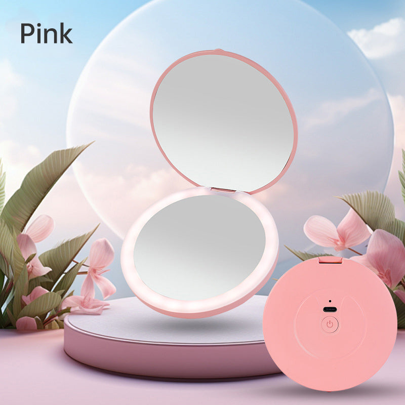 Compact Rechargeable LED Travel Makeup Mirror