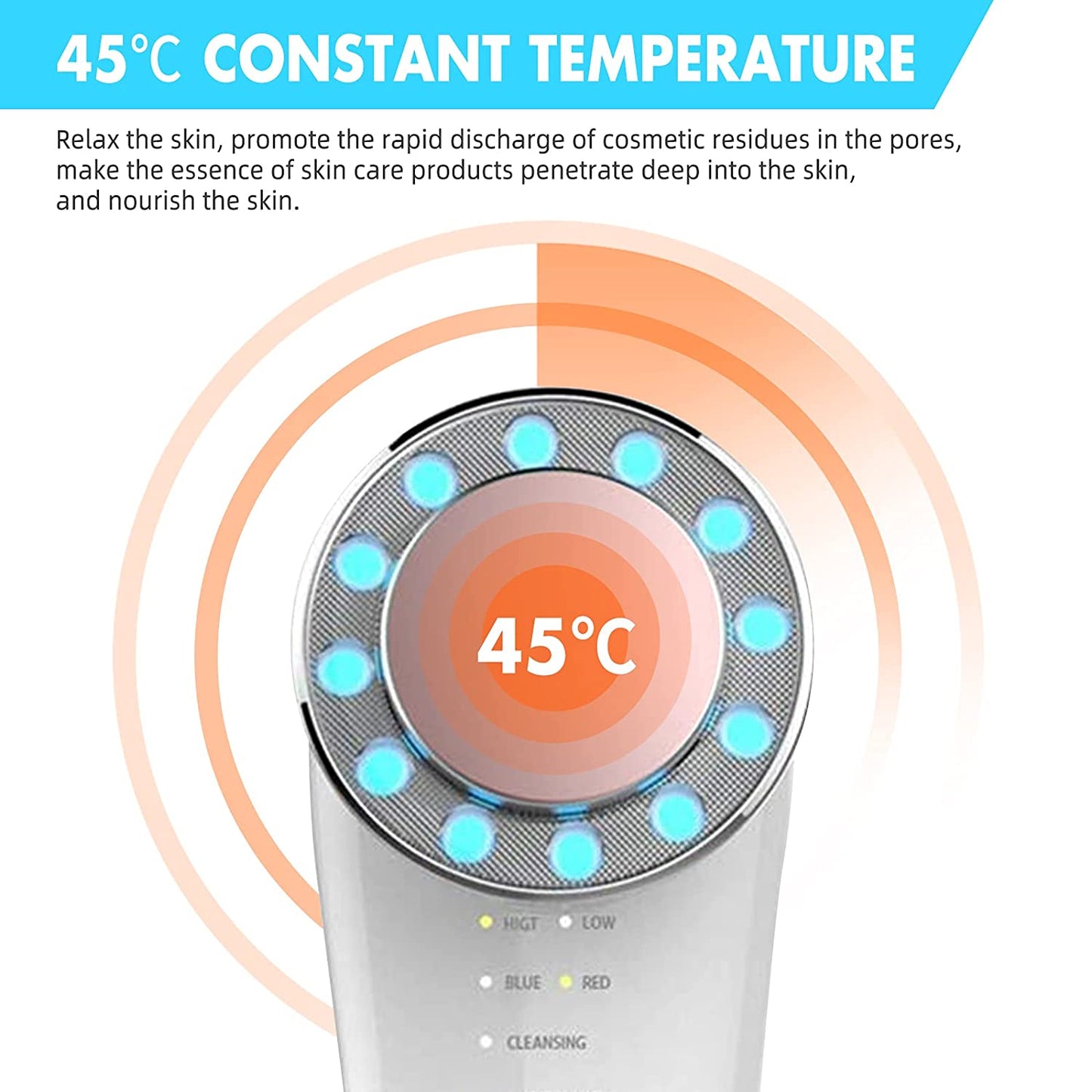 Rechargeable 7-in-1 Facial Spa Device with LED Therapy