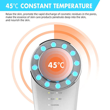 Rechargeable 7-in-1 Facial Spa Device with LED Therapy