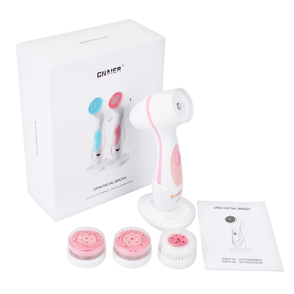 Rechargeable Facial Cleaning Brush Set with 3 Interchangeable Heads