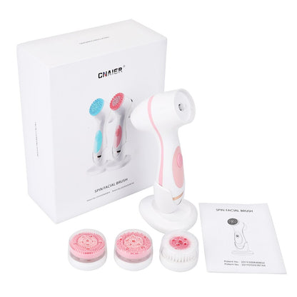 Rechargeable Facial Cleaning Brush Set with 3 Interchangeable Heads